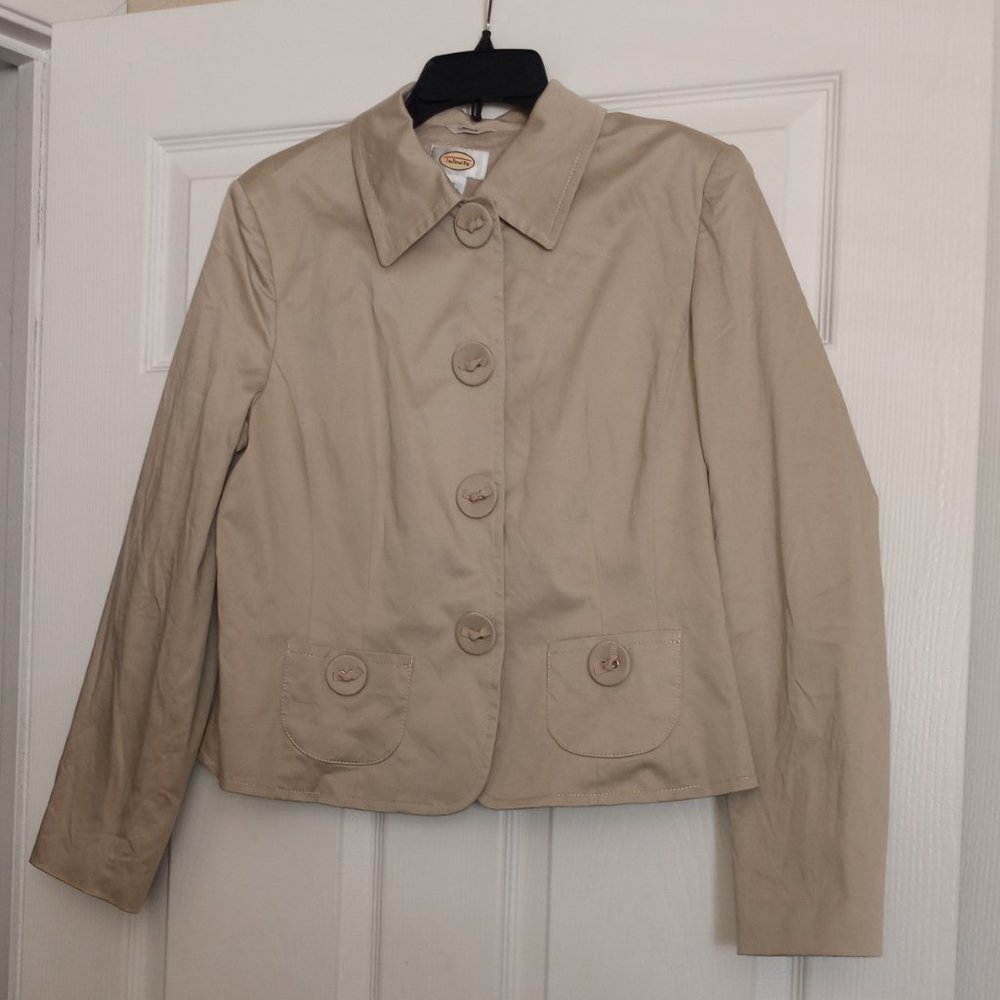 Talbots Khaki Snap Button Up Jacket - image 1